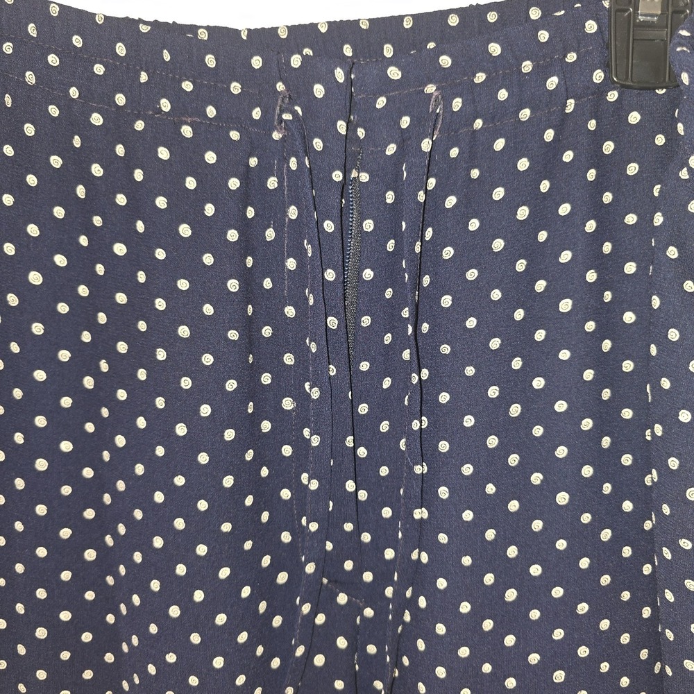 Pendleton Navy Blue Polyester Pants XL Lightweight Straight leg Crescent pattern